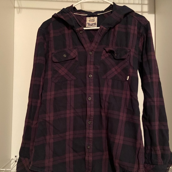 SOLD!!! ARITZIA BUTTON UP LONG SLEEVE WITH HOOD - Picture 1 of 2